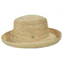 Crocheted Raffia Straw Boater Hat - Petite