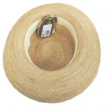 Crocheted Raffia Straw Boater Hat - Petite